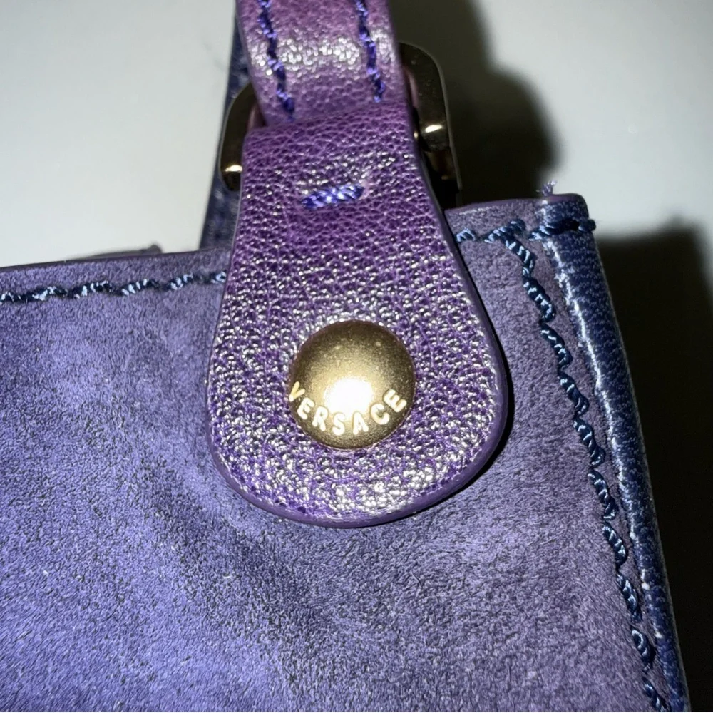 Vintage Versace Suede & Leather Shoulder Flap Messenger Bag - Picture 16 of 16